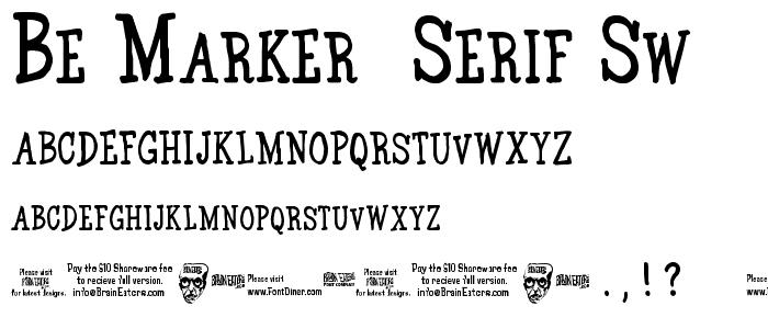 BE Marker  Serif_SW font